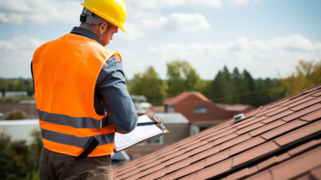 Residential home being prepared for a roof replacement project
